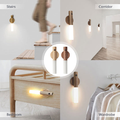 LED Motion Sensor Night Light – USB Magnetic Wireless Wall Lamp