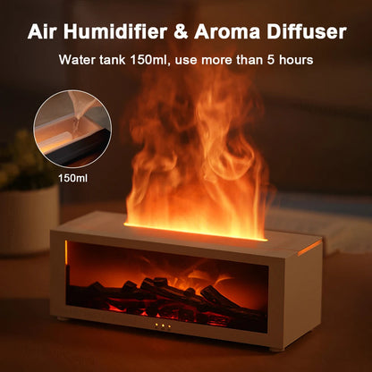 3D Flame Humidifier – LED Aroma Diffuser with Mist