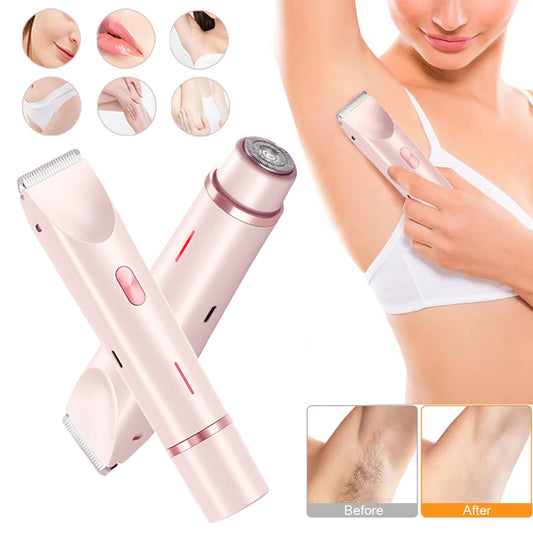 2-in-1 Women’s Electric Shaver – Dual Head Hair Remover