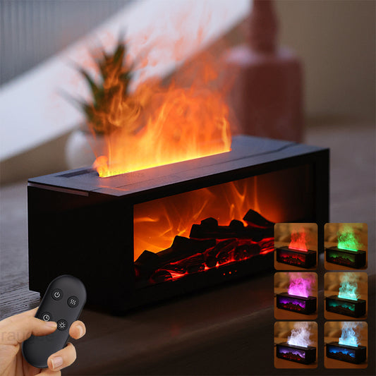 3D Flame Humidifier – LED Aroma Diffuser with Mist