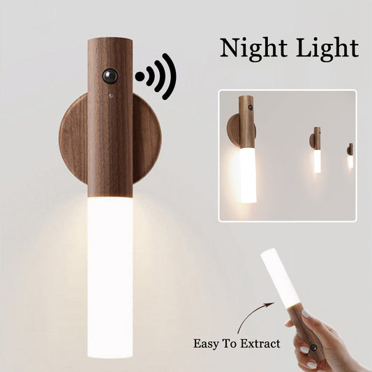 LED Motion Sensor Night Light – USB Magnetic Wireless Wall Lamp