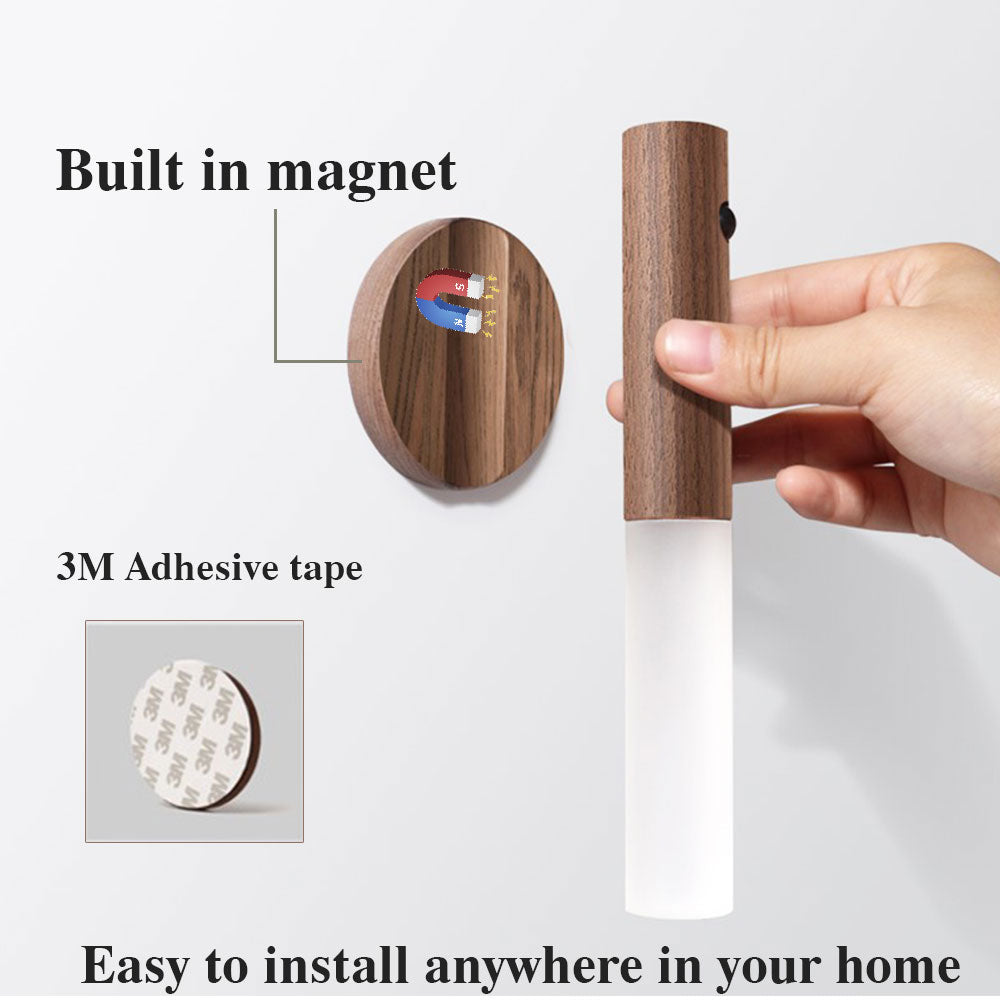LED Motion Sensor Night Light – USB Magnetic Wireless Wall Lamp