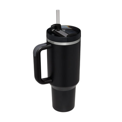40oz Insulated Stainless Steel Tumbler – Handle, Straw & Lid